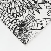 Dandelion-weide in zwart-wit fleece deken (Hoek)