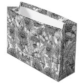 Dandelion-weide in zwart-wit groot cadeauzakje (Voorkant Gekanteld)