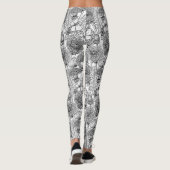 Dandelion-weide in zwart-wit leggings (Achterkant)