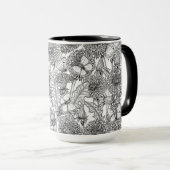 Dandelion-weide in zwart-wit mok (Voorkant rechts)