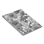 Dandelion-weide in zwart-wit notitieboek (Rechterzijde)