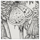 Dandelion-weide in zwart-wit stof (Close Up)