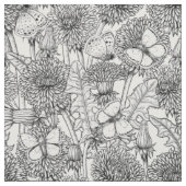 Dandelion-weide in zwart-wit stof (Swatch)