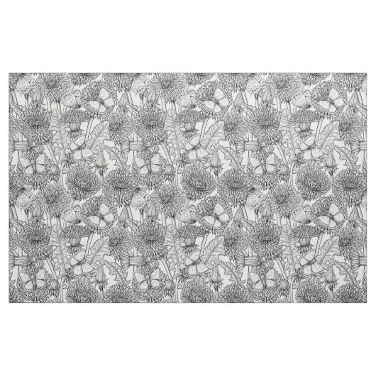 Dandelion-weide in zwart-wit stof (Fat Quarter)