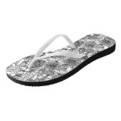 Dandelion-weide in zwart-wit teenslippers (Schuin)