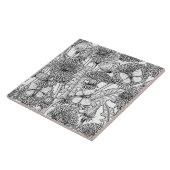 Dandelion-weide in zwart-wit tegeltje (Zijkant)