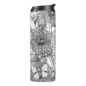 Dandelion-weide in zwart-wit thermosbeker (Gedraaid links)