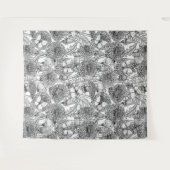 Dandelion-weide in zwart-wit wandkleed (Voorkant (horizontaal))