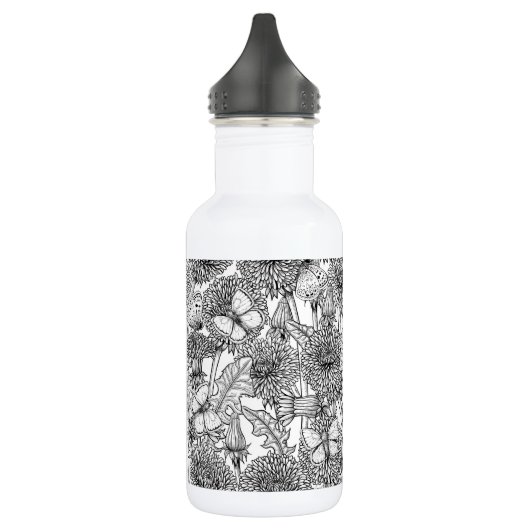 Dandelion-weide in zwart-wit waterfles  (Links)