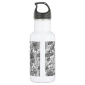 Dandelion-weide in zwart-wit waterfles (Achterkant)