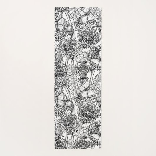 Dandelion-weide in zwart-wit yogamat (Achterkant)