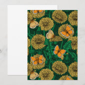 Dandelion-weide op donkergroen (Voorkant / Achterkant)