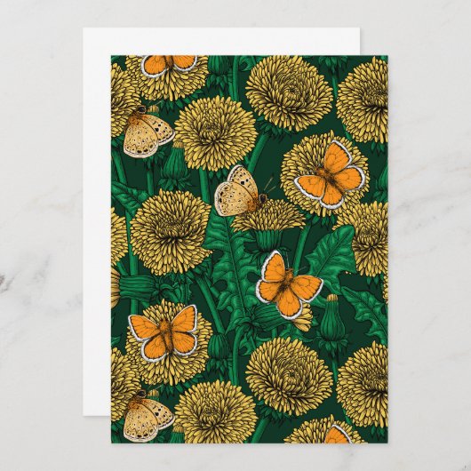 Dandelion-weide op donkergroen (Voorkant / Achterkant)