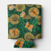 Dandelion-weide op donkergroen blikjeskoeler (Achterkant)