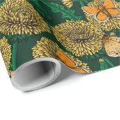 Dandelion-weide op donkergroen cadeaupapier (Rol Hoek)