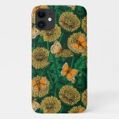 Dandelion-weide op donkergroen Case-Mate iPhone case (Achterkant)
