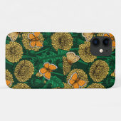 Dandelion-weide op donkergroen Case-Mate iPhone case (Achterkant (horizontaal))