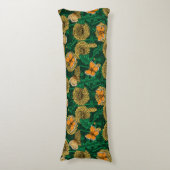 Dandelion-weide op donkergroen lichaamskussen (Voorkant Verticaal)