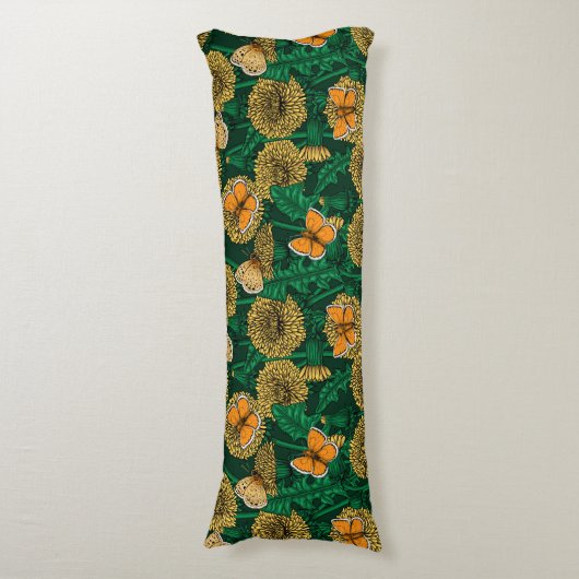 Dandelion-weide op donkergroen lichaamskussen (Voorkant Verticaal)