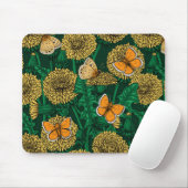 Dandelion-weide op donkergroen muismat (Met muis)