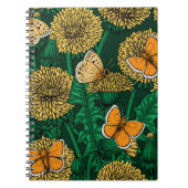 Dandelion-weide op donkergroen notitieboek (Voorkant)