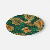 Dandelion-weide op donkergroen papieren bordje (Gekanteld)