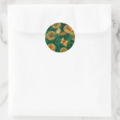 Dandelion-weide op donkergroen ronde sticker (Tas)
