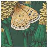 Dandelion-weide op donkergroen stof (Close Up)