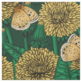 Dandelion-weide op donkergroen stof (Swatch)