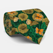 Dandelion-weide op donkergroen stropdas (Opgerold)