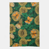 Dandelion-weide op donkergroen theedoek (Verticaal)