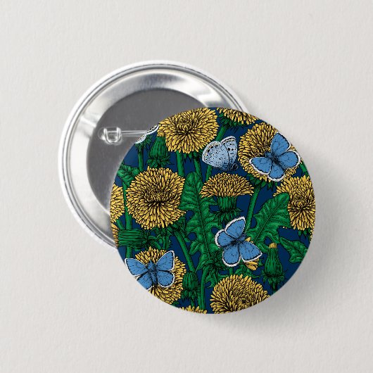 Dandelion-weide Ronde Button 5,7 Cm (Voorkant /achterkant)