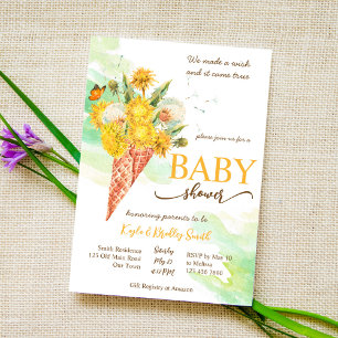 Dandelion wenst baby shower kaart