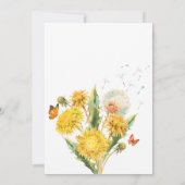 Dandelion wenst baby shower kaart (Achterkant)