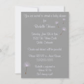 Dandelion wenst een Baby shower in Purples Kaart (Achterkant)