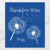 Dandelion wenst ontwerpwaslabel wijn etiket (Enkel label)