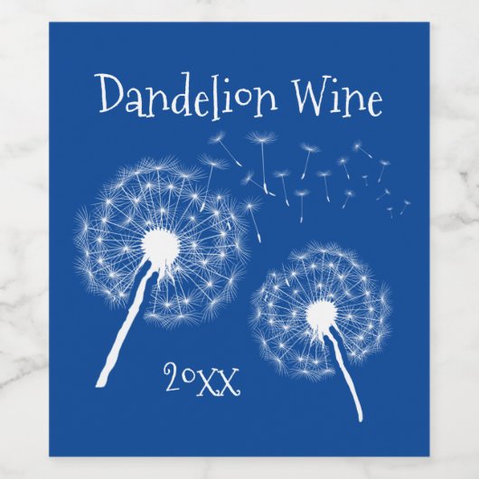 Dandelion wenst ontwerpwaslabel wijn etiket (Enkel label)