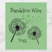 Dandelion wenst ontwerpwaslabel wijn etiket (Enkel label)