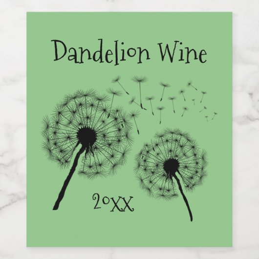 Dandelion wenst ontwerpwaslabel wijn etiket (Enkel label)