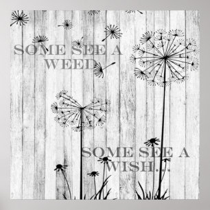 Dandelion wenst Poster van 24 x 24 inch