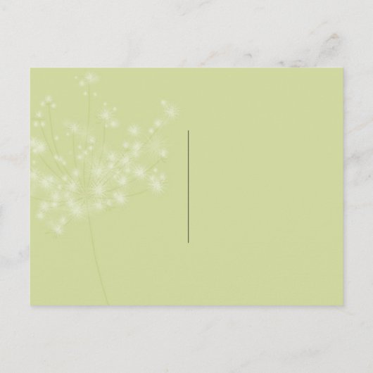 Dandelion wil bruiloft opslaan op datum aankondigingskaart (Achterkant)