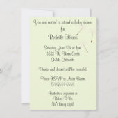 Dandelion wil een Baby shower in Pinks Kaart (Achterkant)