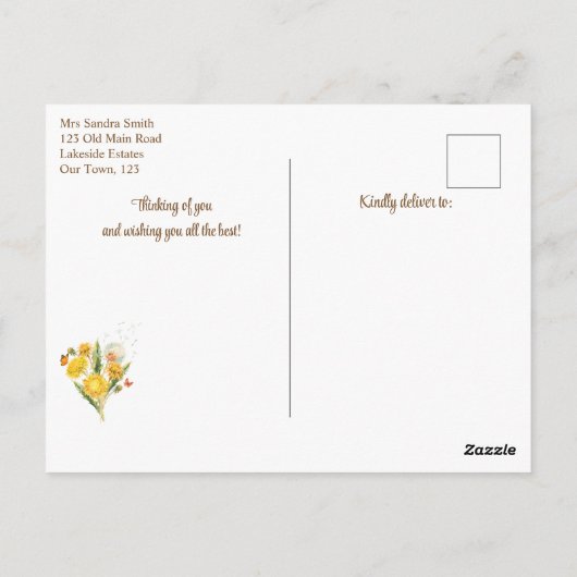Dandelion wil graag briefkaart (Achterkant)