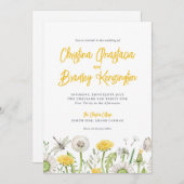 Dandelion Wildflower Garden Uitnodiging voor een b (Voorkant / Achterkant)