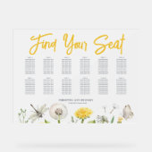 Dandelion Wildflower Trouwstoel Frosted Acryl Bord (Voorkant)