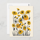 Dandelion wildflower veld briefkaart (Voorkant / Achterkant)