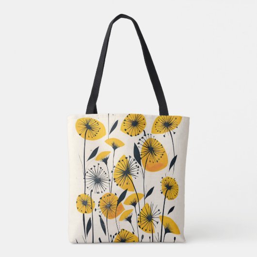 Dandelion wildflower veld tote bag (Achterkant)