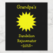 Dandelion Wine Cartoon Art Homewine Bottle Labels Wijn Etiket (Enkel label)