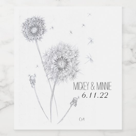 Dandelion Wine Label Wijn Etiket (Enkel label)