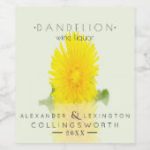 Dandelion Wine Liquor Wijn Etiket (Enkel label)